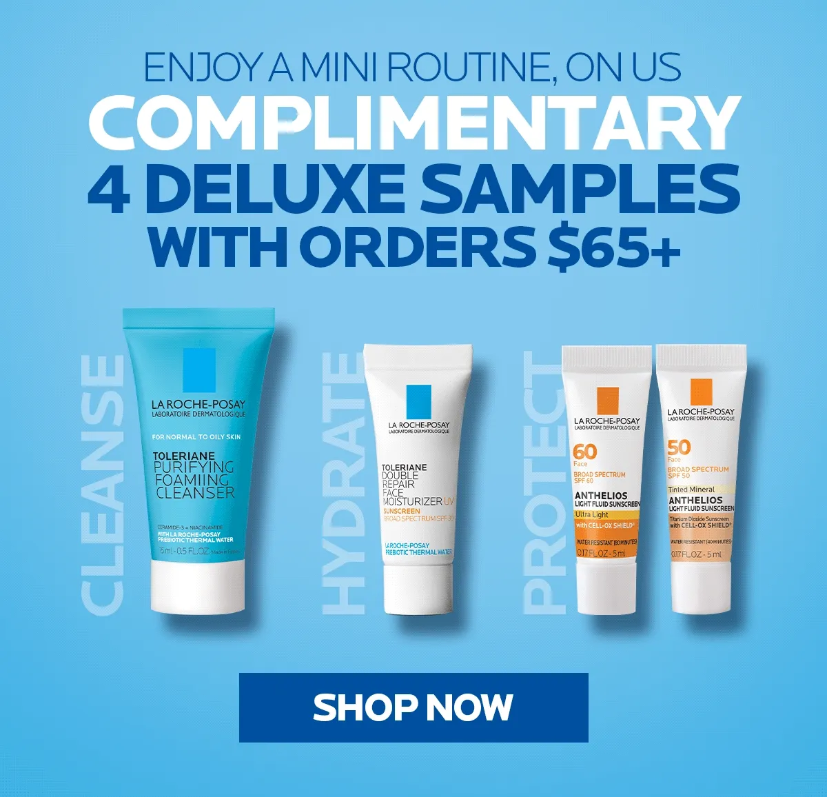 Enjoy 4 deluxe samples with orders $65+