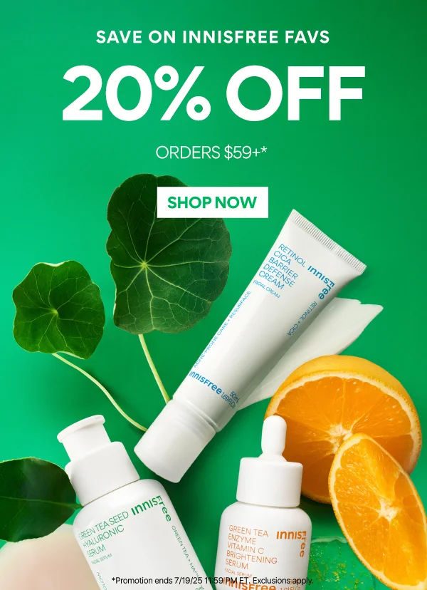 20% OFF ON ORDERS $59+