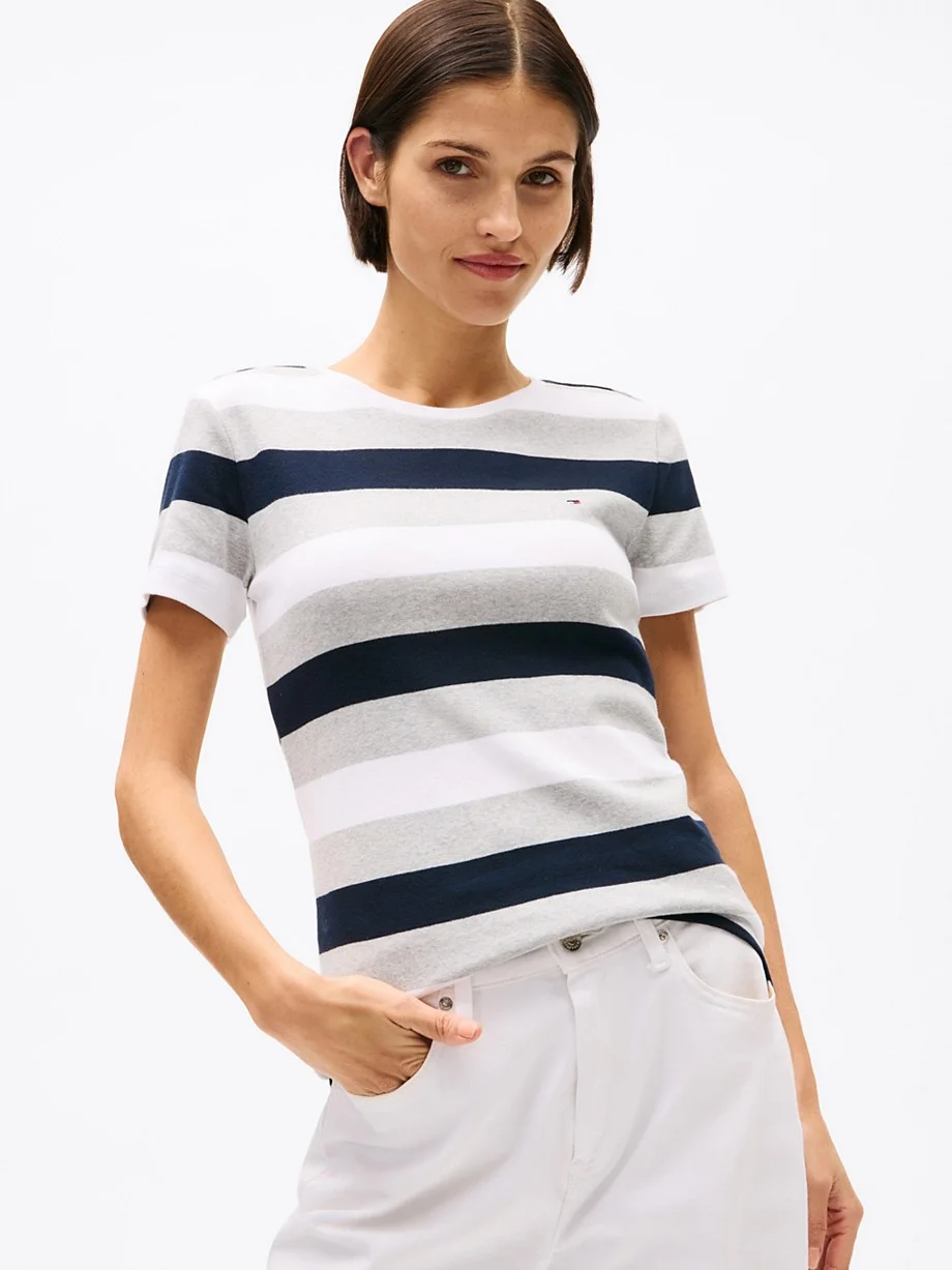 Rugby Stripe Crewneck T-Shirt