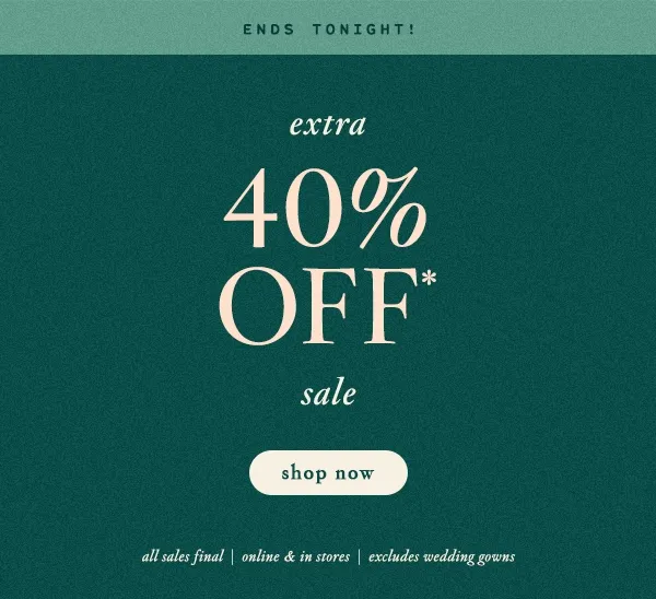 extra 40% Off sale shop now