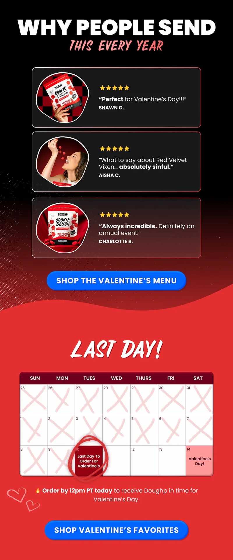 Only 5 days left to order your cookies and cookie dough Valentine treats!