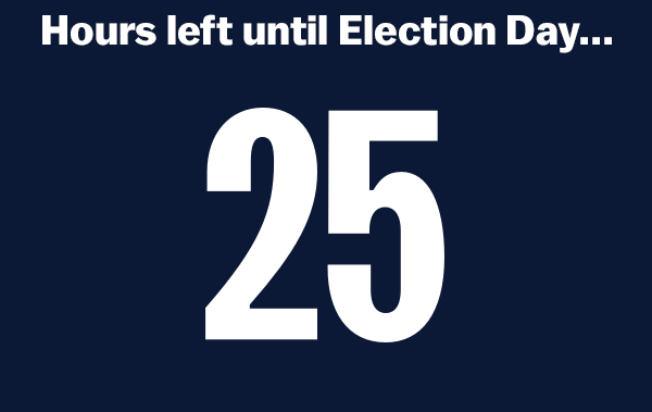 Hours left until Election Day…