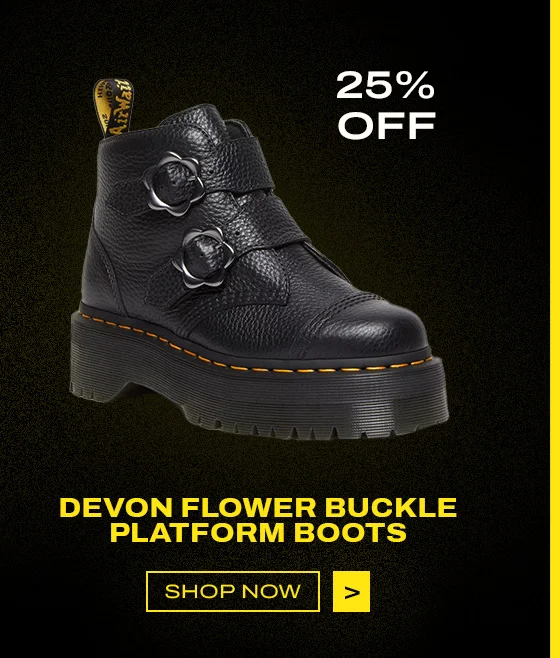 DEVON FLOWER BUCKLE PLATFORM BOOTS