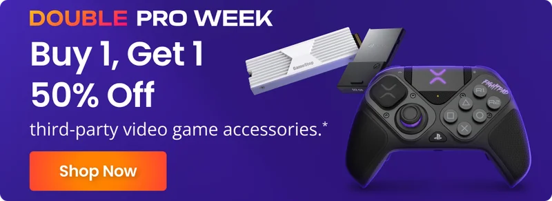 DOUBLE PRO WEEK Buy 1, Get 1 Off third-party video game accessories. * Shop Now