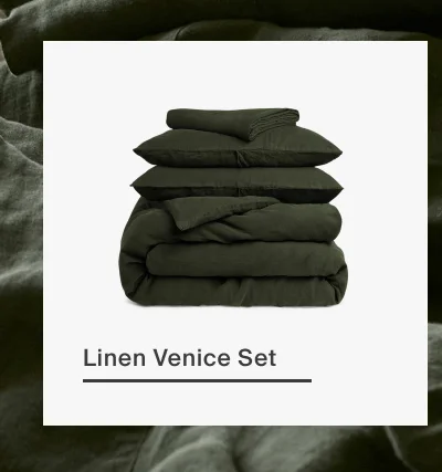 Shop Linen Venice Set in Evergreen