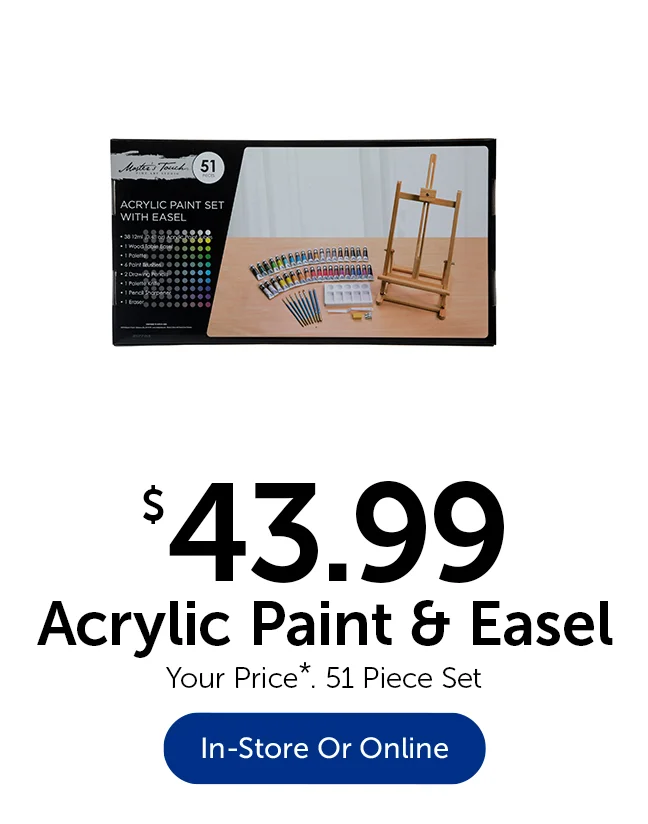 $43.99 Acrylic Paint & Easel - Your Price. 51 Piece Set.