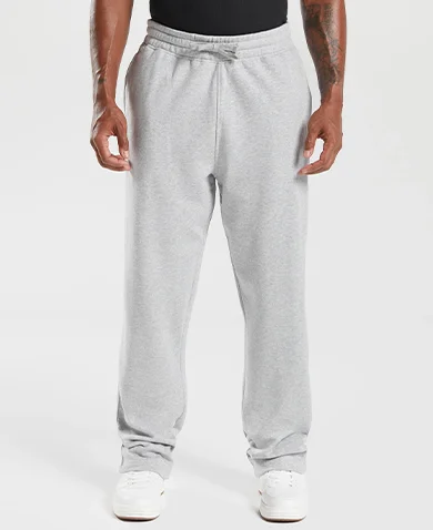 Crest Straight Leg Joggers - Light Grey Marl