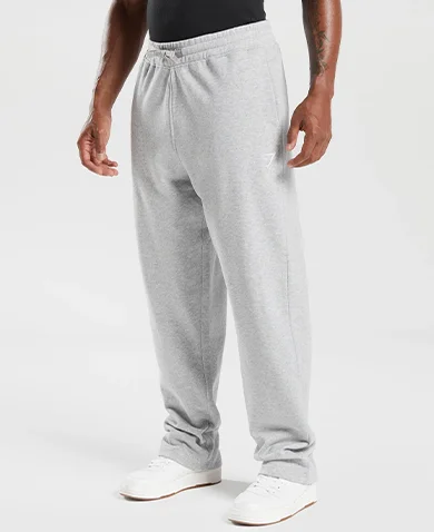 Crest Straight Leg Joggers - Light Grey Marl