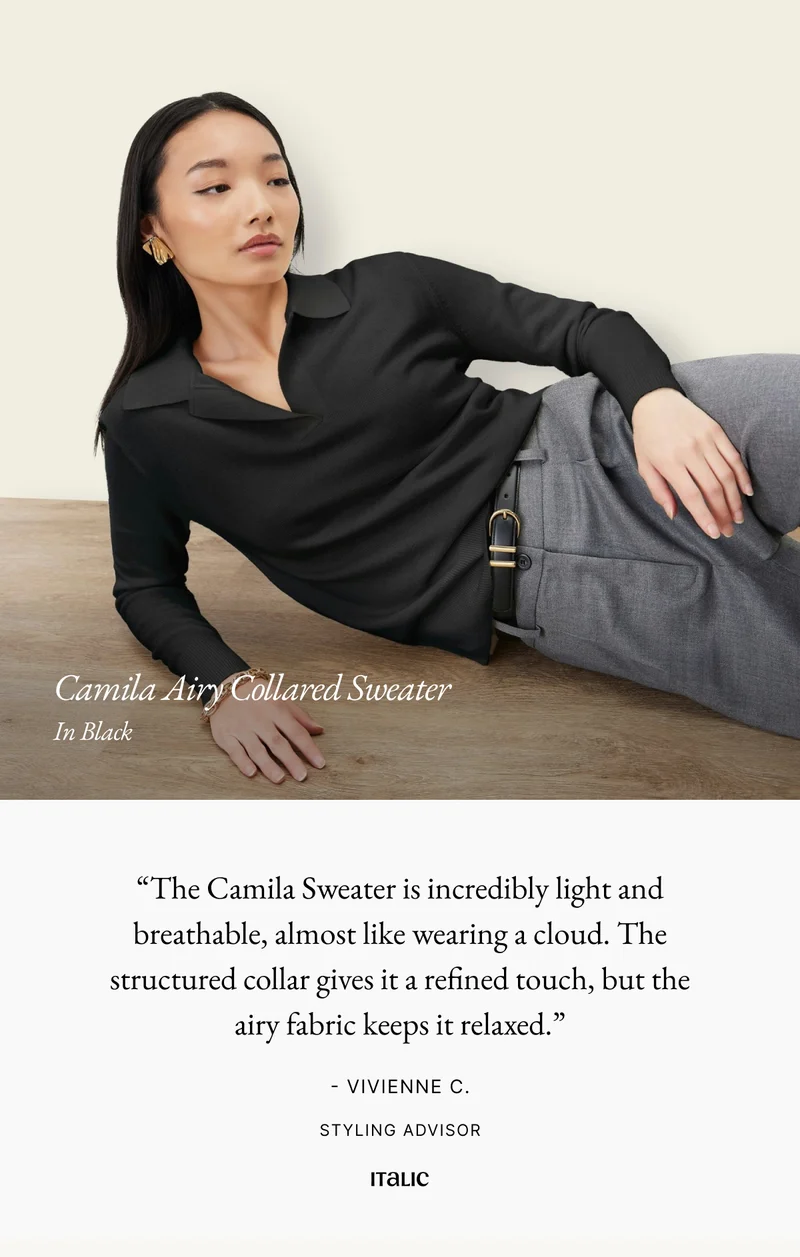 Camila Airy Cashmere Collared Sweater
