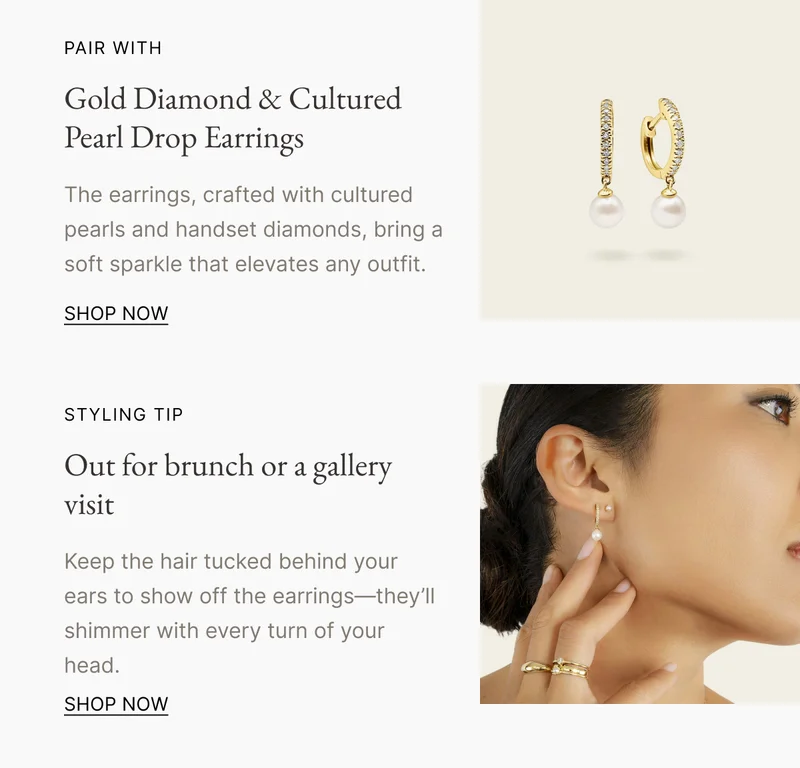 Gold Diamond & cultured pearl drop earrings