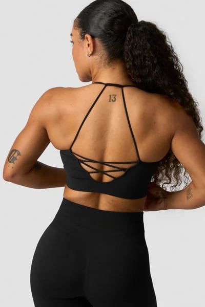 Image of Shape Seamless Strappy Sports Bra Black