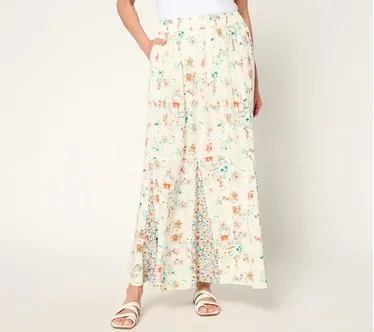 Studio Park x Terri Conn Regular Printed Pull-on Maxi Skirt