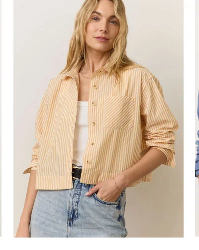 Mia Cropped Shirt in Cali Poplin
