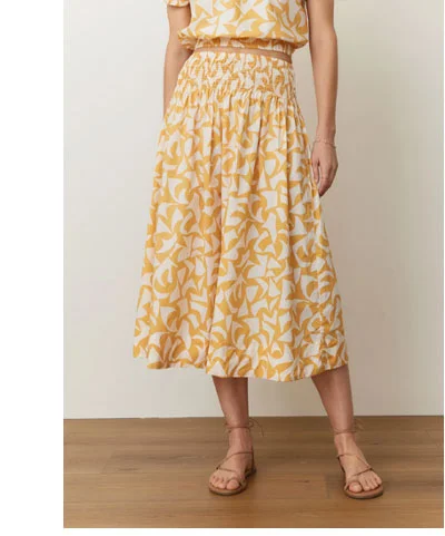 Bea Poplin Midi Skirt
