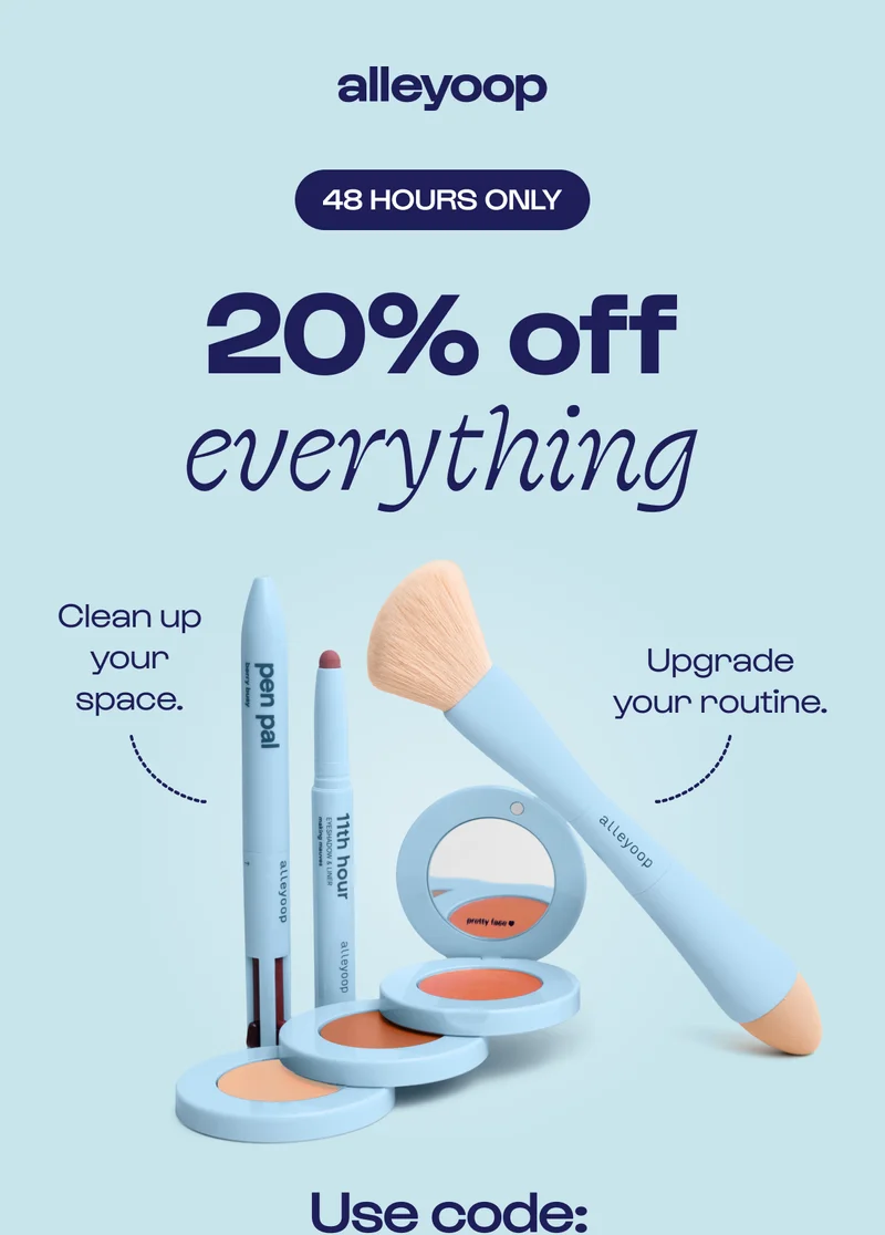 28 hours only. 20% off everything. Shop Now