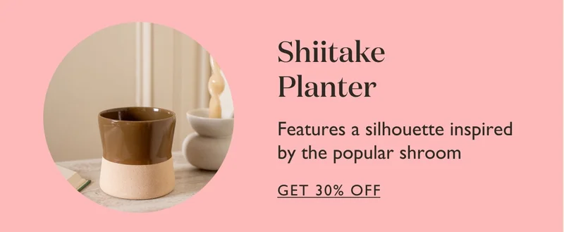 Shiitake Planter: Features a silhouette inspired by the popular shroom