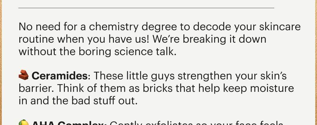 No chemistry degree needed