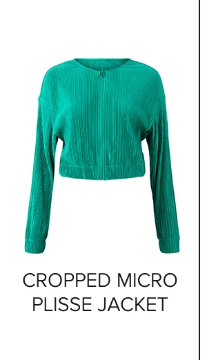 CROPPED MICRO PLISSE JACKET