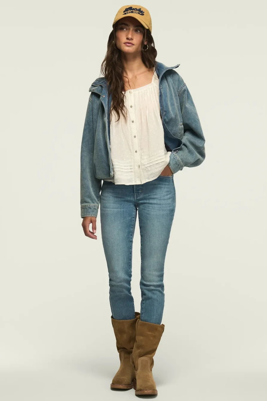 Image of Lucky Brand High Rise Bridgette Skinny - Women's Pants Denim Skinny Jeans in Here We Go Indigo Wash