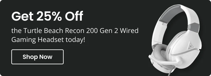 Get 25% Off the Turtle Beach Recon 200 Gen 2 Wired Gaming Headset today! | Shop Now