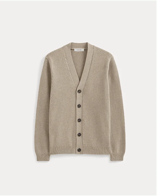 Image | The Classic Cardigan in Everyday Cotton | Heathered Oatmeal