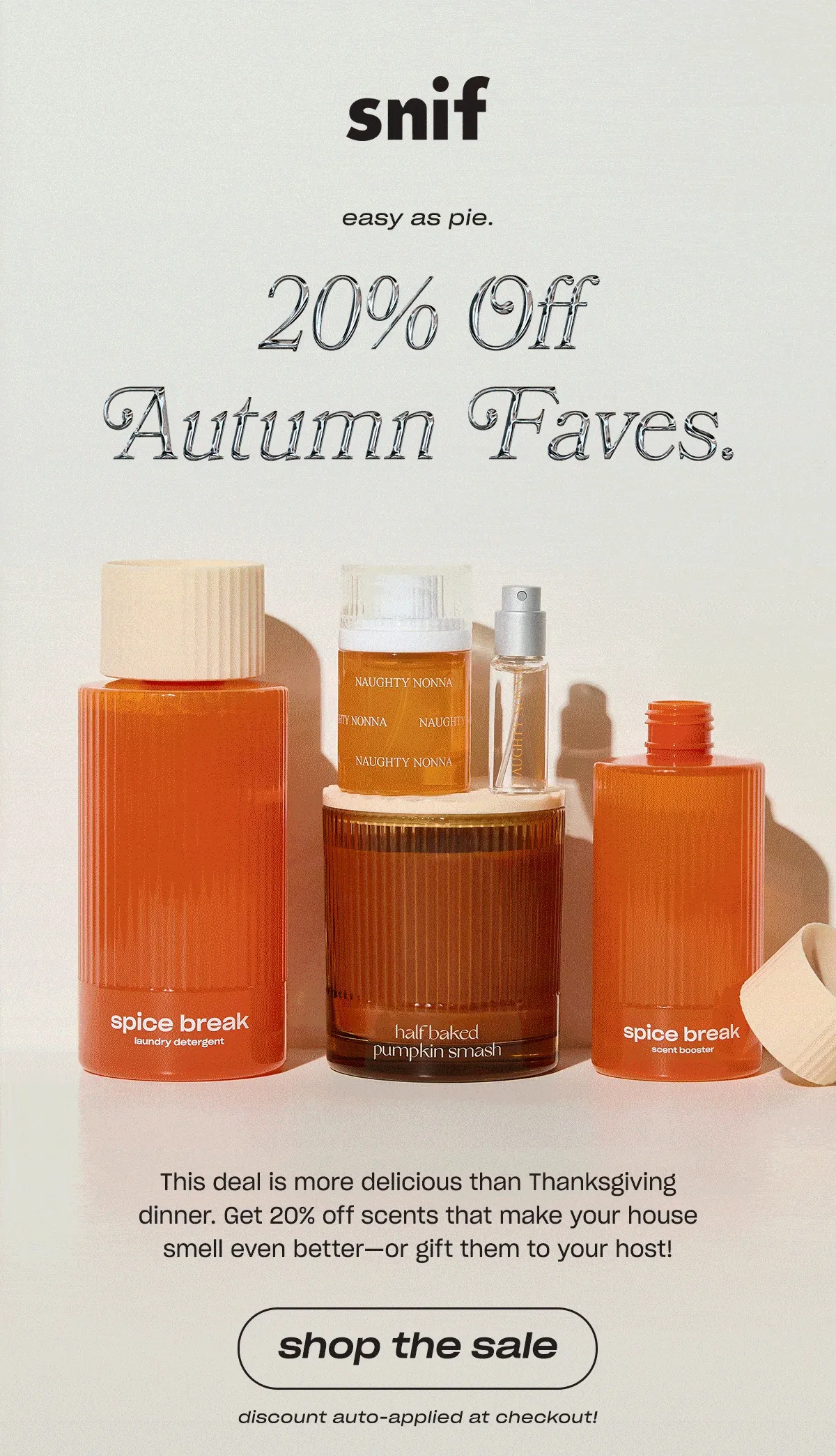 This deal is more delicious than Thanksgiving dinner. Get 20% off scents that make your house smell even better—or gift them to your host!