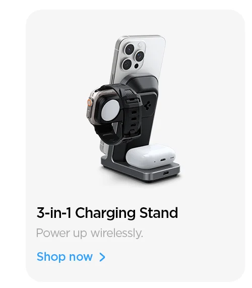 3-in-1 Charging Stand: Power up wirelessly.