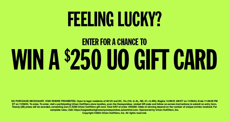 ENTER FOR A CHANCE TO WIN A $250 UO GIFT CARD