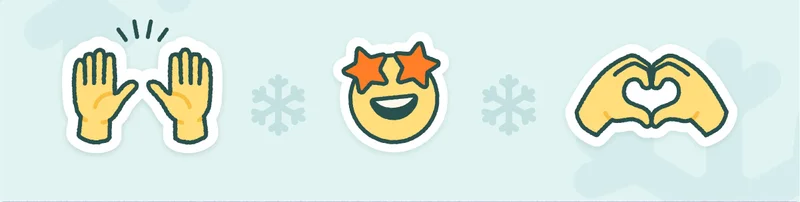 Three illustrated images of emojis.