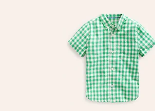 Cotton Linen Shirt - Pea Green Gingham