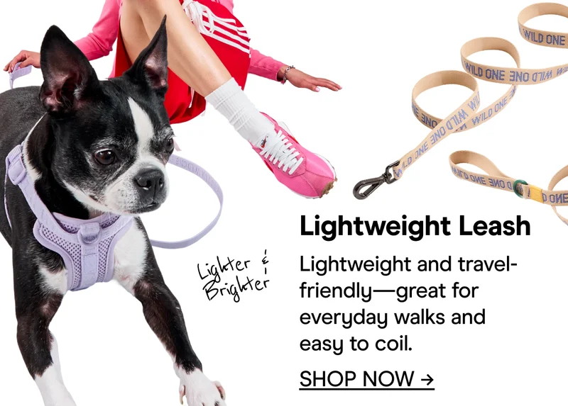 Lightweight Leash Lightweight and travel-friendly—great for everyday walks and easy to coil. SHOP NOW →