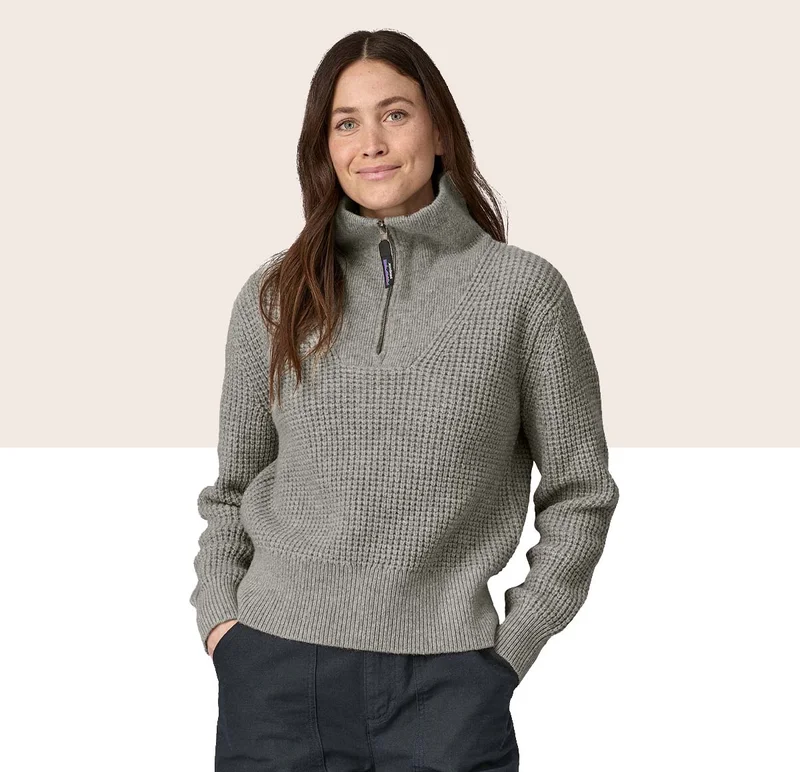 W’s Recycled Wool-Blend 1/4-Zip Sweater