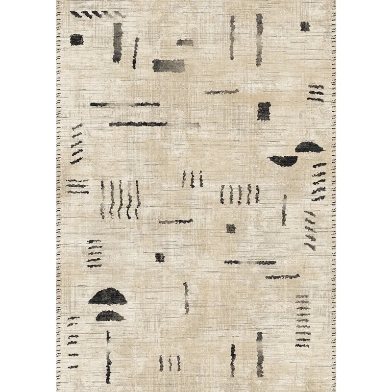 Image of Jama Natural Black Rug