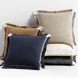 Weekend Organic Cotton Throw Pillow with Feather Insert