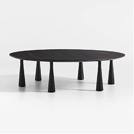 Repaso Charcoal Wood Round Coffee Table