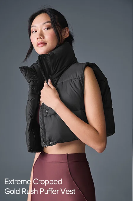 EXTREME CROPPED GOLD RUSH PUFFER VEST