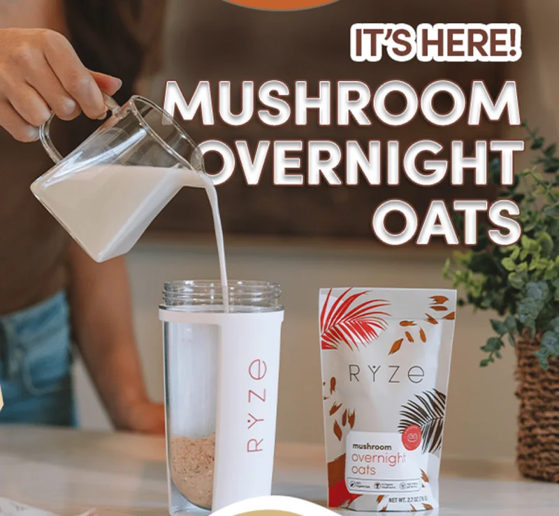 It's here! Mushroom overnight oats