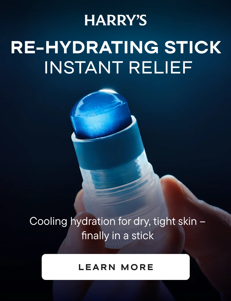 dark background with hand holding blue jelly re-hyddrating stick