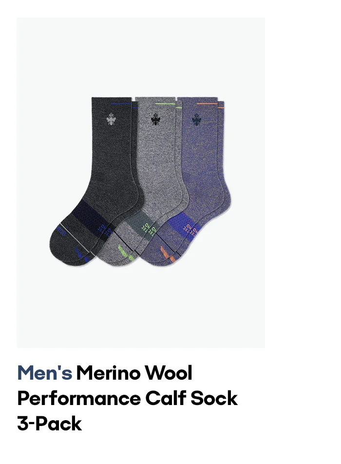 Men's Merino Wool Performance Calf Sock 3-Pack