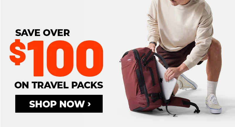 Save over $100 on travel packs. shop now.