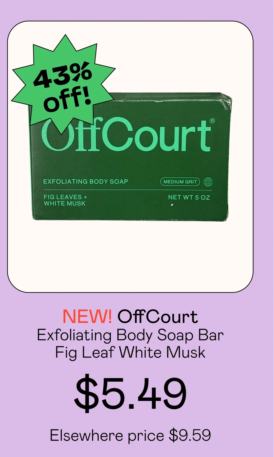Exfoliating Body Soap Bar Fig Leaf White Musk
