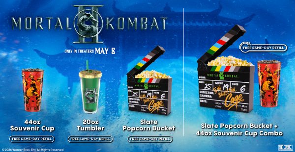 MORTAL KOMBAT II | 44oz Souvenir Cup | 20oz Tumbler | Slate Popcorn Bucket | Slate Popcorn Bucket + 44oz Souvenir Cup Combo