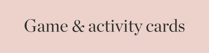 Game & Activity Cards