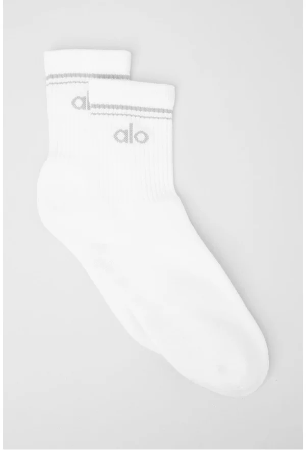 Unisex Half-Crew Throwback Sock - White/Titanium - White/Titanium / M