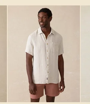 Short-Sleeve Palma Linen Shirt - Natural