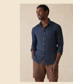 Laguna Linen Shirt - Island Navy
