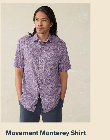 Short-Sleeve Movement™ Monterey Shirt - Lavender Sky Canopy