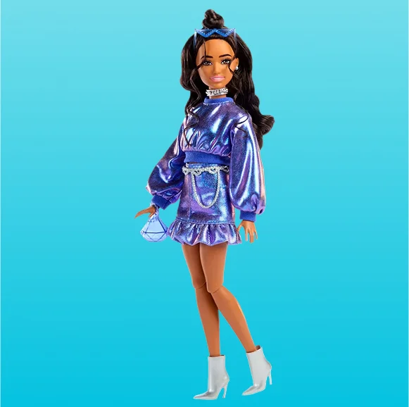 Barbie Deluxe Style Doll, Metallic Blue Top