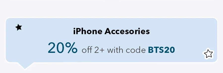 20% off 2+ with code BTS20