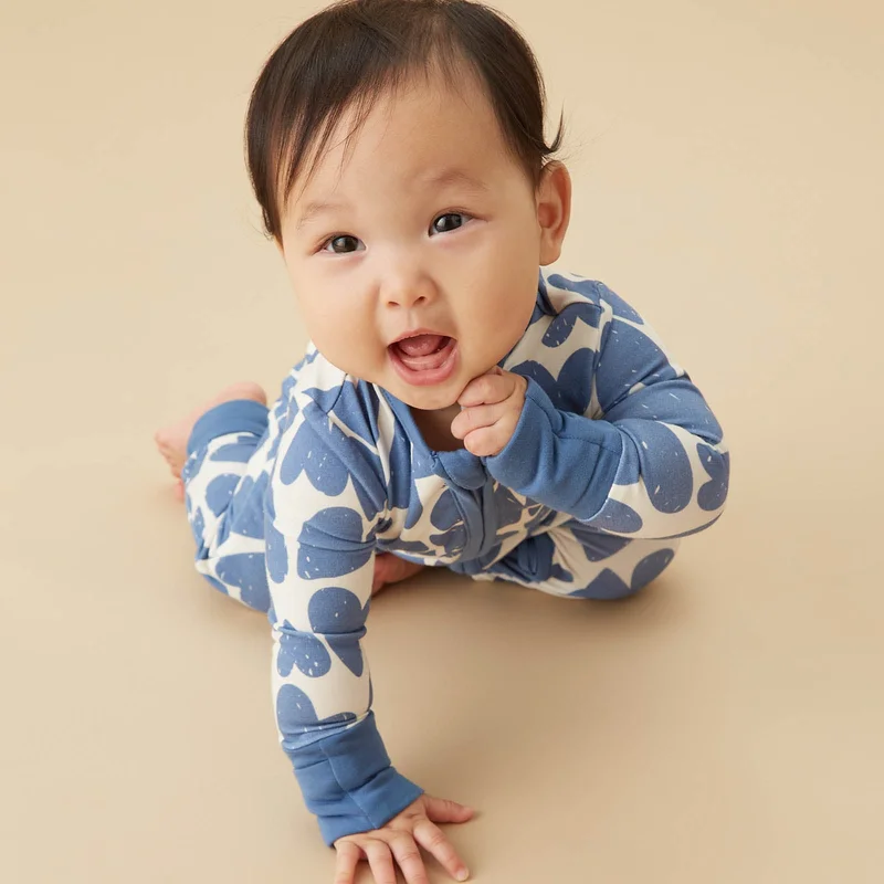 Image of Blue Hearts Clever Zip Snug Fit Pajamas
